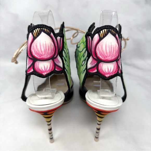 Sophia Webster Rousseau Jungle Tiger Ankle Cuff Tie Pointed Toe Pumps Heels 40 - Picture 8 of 16